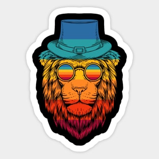 Vintage Gentleman Lion Sticker